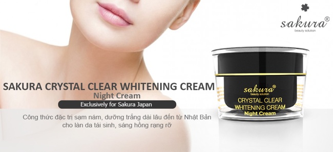 kem duong trang da tri nam sakura whitening night cream