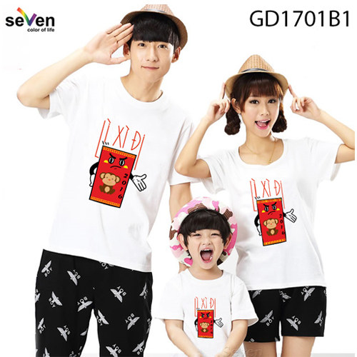 Họa tiết áo thun gia đình LÌ XÌ ĐI siêu dễ thương