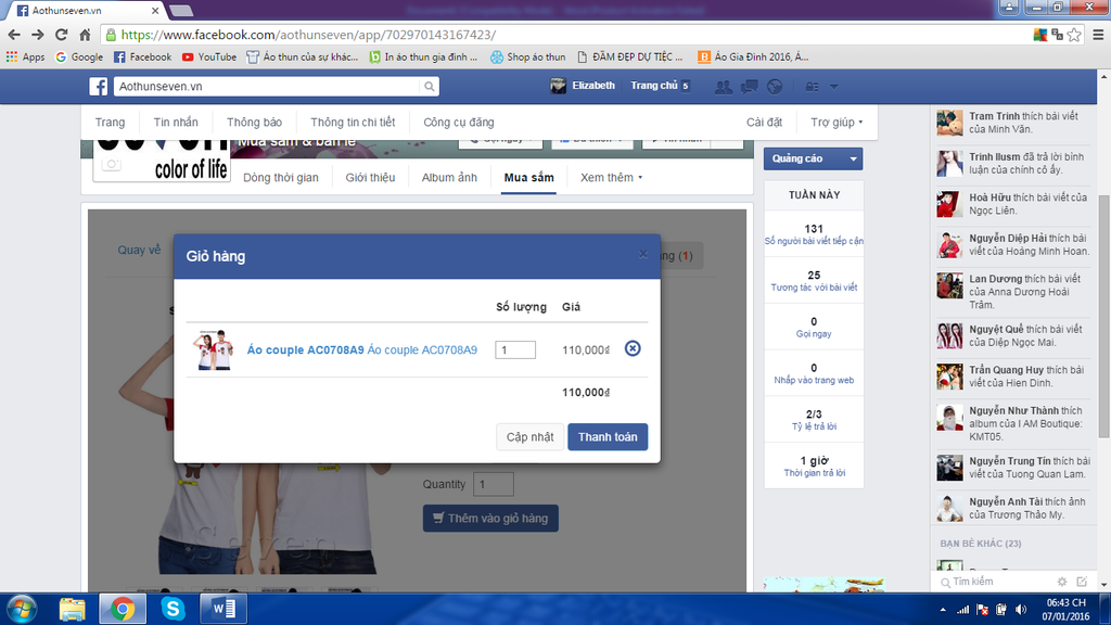Hướng dẫn mua hàng trên Facebook