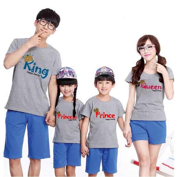 áo gia đình với short ngắn