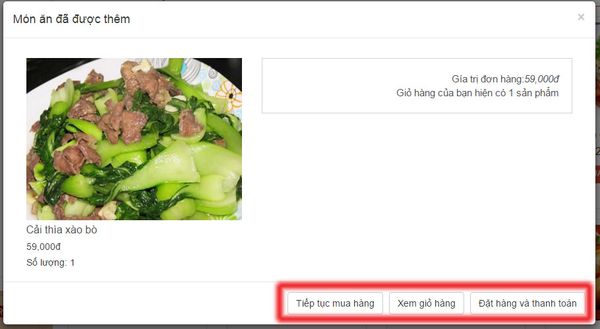 đặt món online