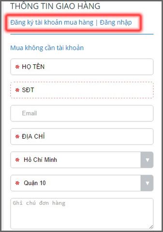 điền thông tin