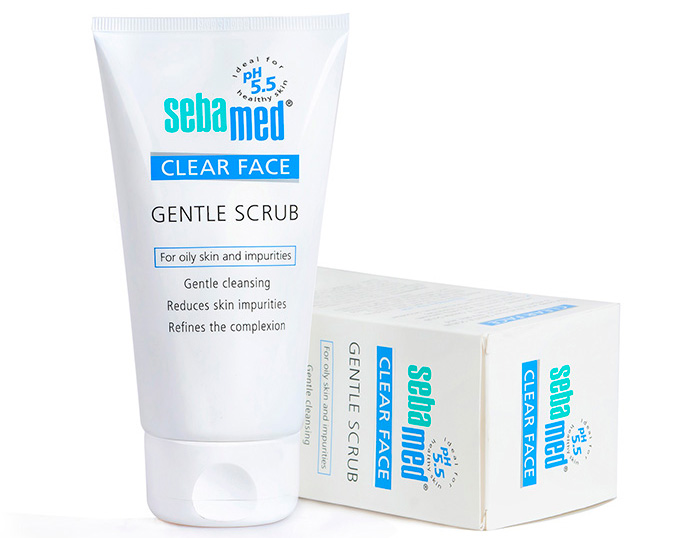 kem tay te bao chet sebamed ph5 5 clear face gentle scrub