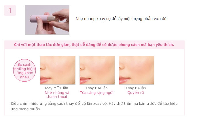huong dan su dung Shiseido Maquillage True Cheek
