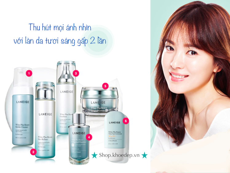 bo lam trang da toan dienLaneige White Plus Renew