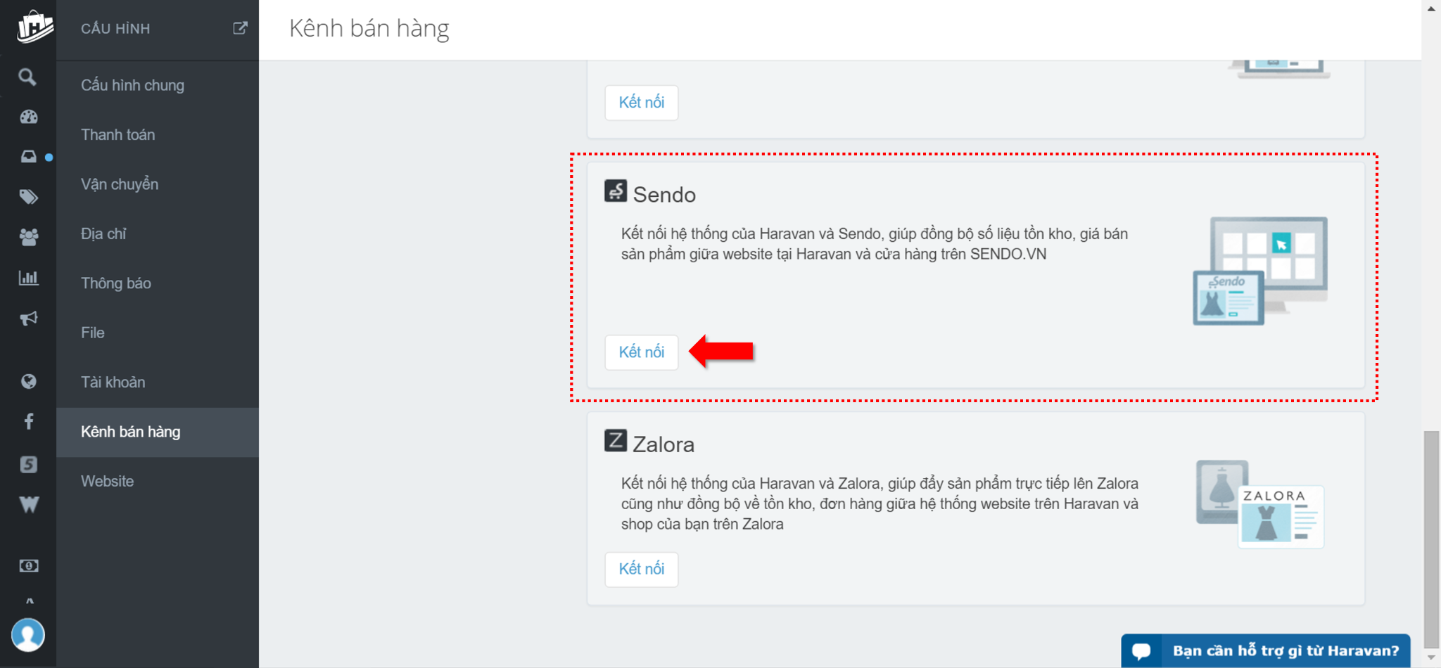 Chọn kênh bán hàng