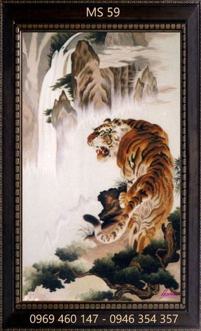 tranh thêu con hổ