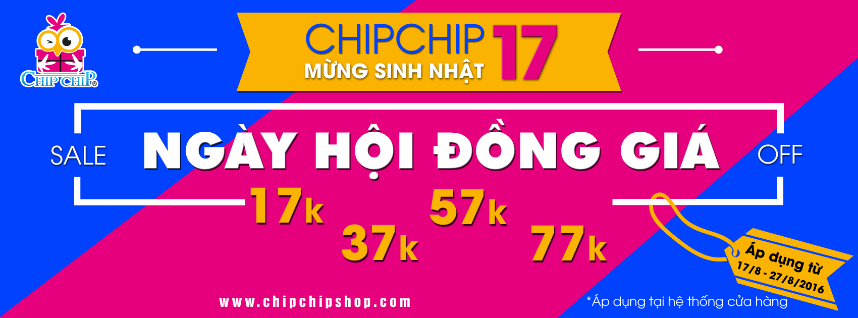 Khuyến mãi mừng sinh nhật Chip Chip