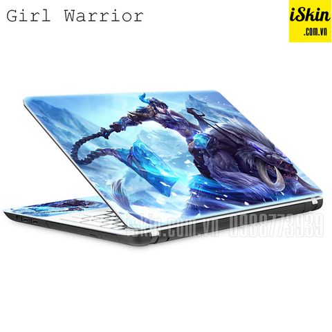 Miếng Dán Skin Trang Trí Laptop Hình Nữ Chiến Binh Băng Giá Siêu Đẹp