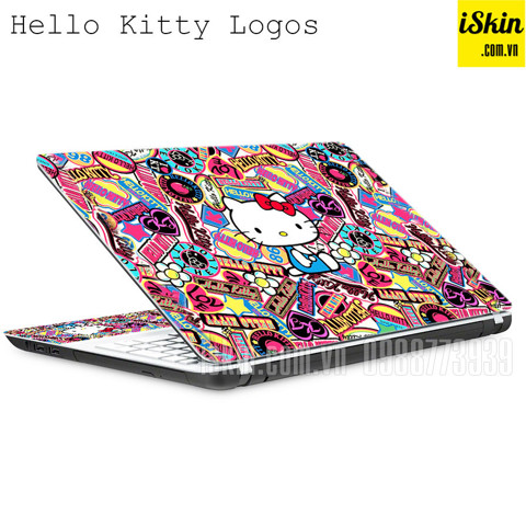 Miếng Dán Skin Trang Trí Laptop Hình Hello Kitty Và Sticker Cá Tính