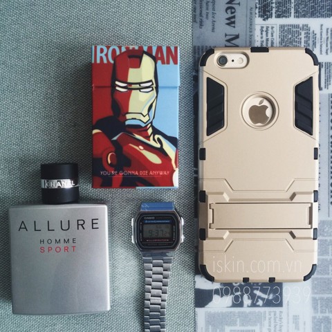 Ốp Lưng Iphone 6 6s Iron Man Siêu Chống Sốc Đẳng Cấp Vàng Giá Rẻ TpHcm