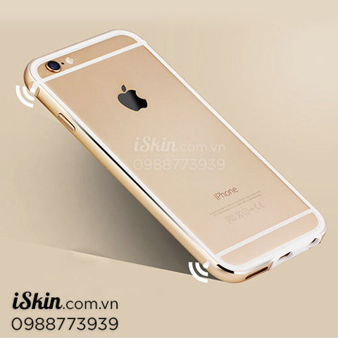 Ốp viền nhôm dẻo iPhone 6/6s Plus, không chắn sóng, 2 lớp chống sốc rẻ đẹp bền TpHcm iskin.com.vn