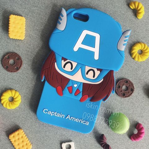 Ốp lưng Iphone 6/6s Plus Silicon Chibi Hello Kitty, Captain American dễ thương GIÁ RẺ TPHCM