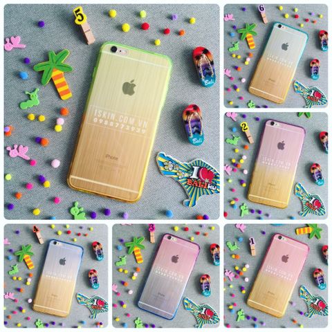 Ốp lưng Iphone 6/6s Đẹp Ombre ánh 7 màu, silicon dẻo Giá Rẻ, TpHcm