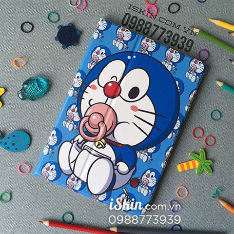Bao da Ipad Mini 1 2 3 Em Bé Doraemon Bú Ti Dễ Thương Chất Xịn Xoay 360 Độ