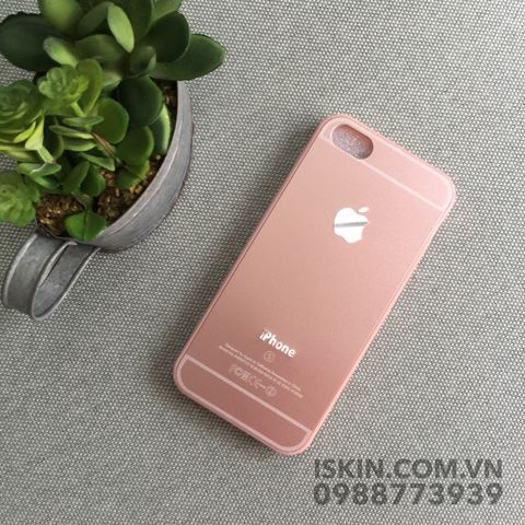 Ốp lưng Iphone 5/5s Rose Gold Dẻo, màu chuẩn nhất, viển dẻo, lưng nhôm như máy thật. Giá rẻ TpHcm.