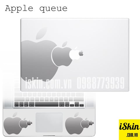 Miếng Dán Skin Trang Trí Macbook Pro, Air, Retina Logo Apple Xếp Hàng Lạ Mắt