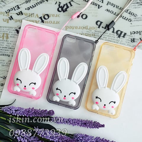 Ốp lưng Iphone 5/5s Thỏ Bunny dễ thương, có dây đeo, có chống máy Giá Rẻ TpHcm