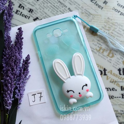 Ốp Lưng Samsung Galaxy J7 Thỏ Bunny Dẻo Có Chống Máy, Dây Đeo