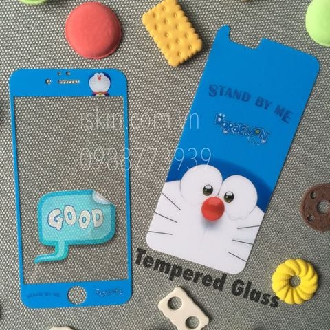 Bộ Dán Kính Cường Lực Iphone 6 6s Plus Hai Mặt Hoạt Hình Doraemon Dễ Thương
