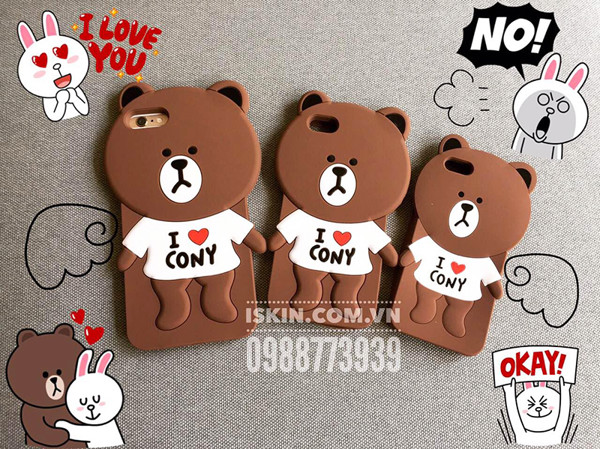Ốp lưng Iphone 5/5s Gấu Brown Love Cony Case hình thú, đẹp, dễ thương Giá rẻ TpHcm