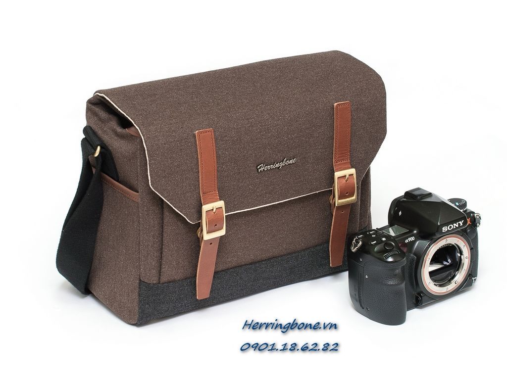 Herringbone Postman Medium Brown