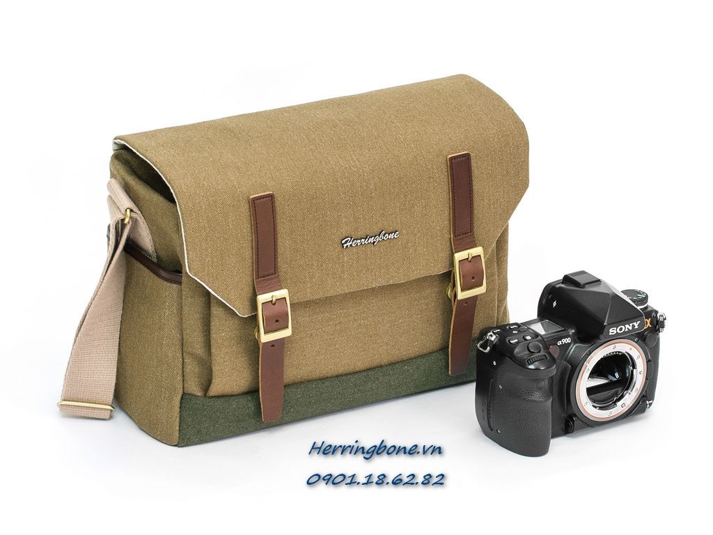 Herringbone Postman Medium Khaki