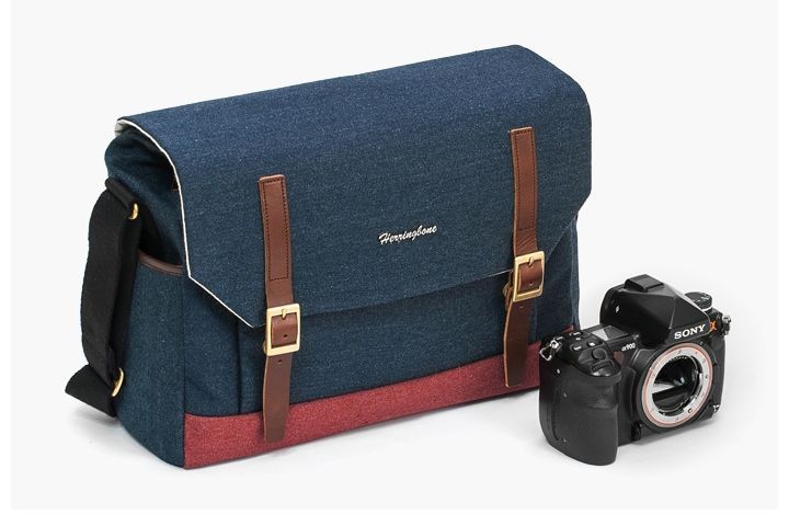Herringbone Postman Medium Navy