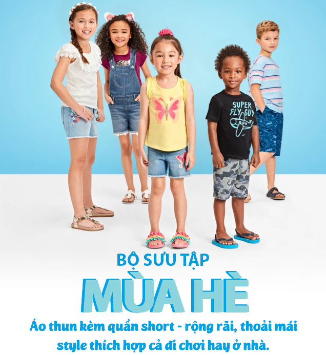 quần áo mùa hè cho bé trai, bé gái chính hãng