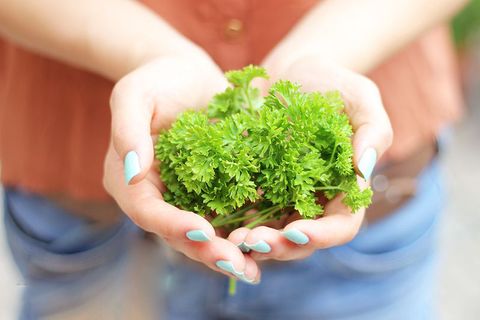 cách xóa quầng thâm mắt bằng rau mùi tây