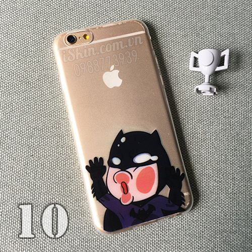 Ốp Lưng Iphone 5, 5s, 6, 6 Plus Trong In Hình Người Dơi Batman Chu Mỏ Dễ Thương