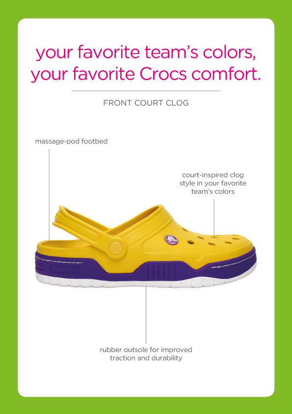 Crocs - Giày Lười Nam/Nữ Unisex Front Court Clog (Platinum/Varsity Blue) - 1