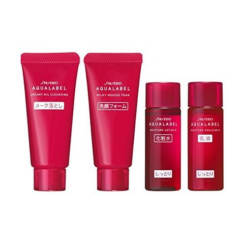 Set mini Shiseido Aqualabel màu đỏ Nhật Bản