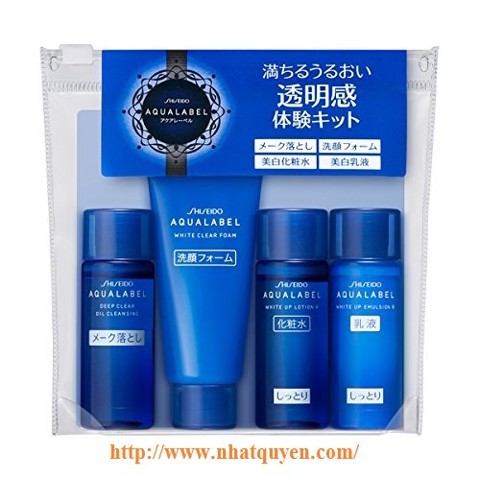 Set Mini Shiseido Aqualabel màu xanh Nhật Bản