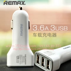 Sạc xe hơi Remax 3 cổng USB 3.6A Chính Hãng