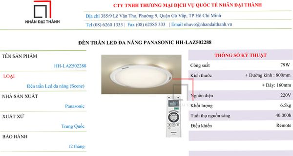 Thông số kỹ thuật đèn trần Led đa năng Panasonic HH-LAZ502288
