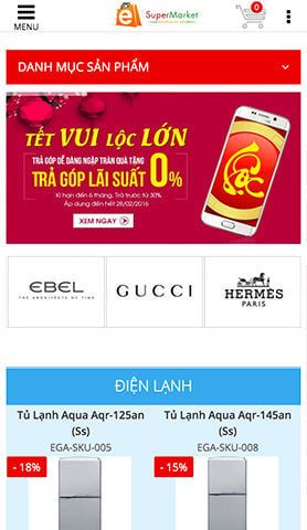 Mẫu website super market