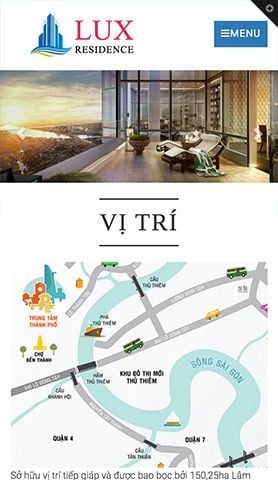 Mẫu website lux residence