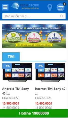 Mẫu website tech store