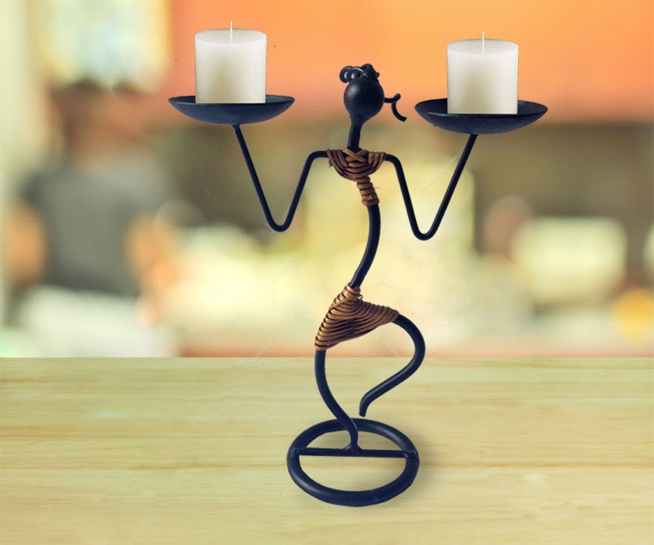 chân nến sắt mỹ thuật múa chàm