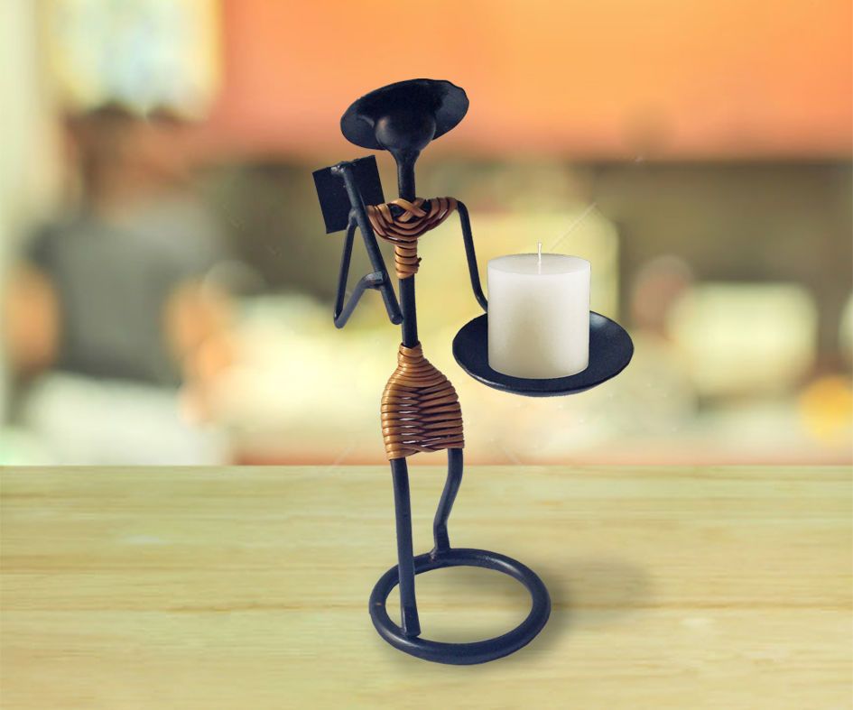 chân nến nghệ thuật sắt mỹ thuật quà tặng văn hóa