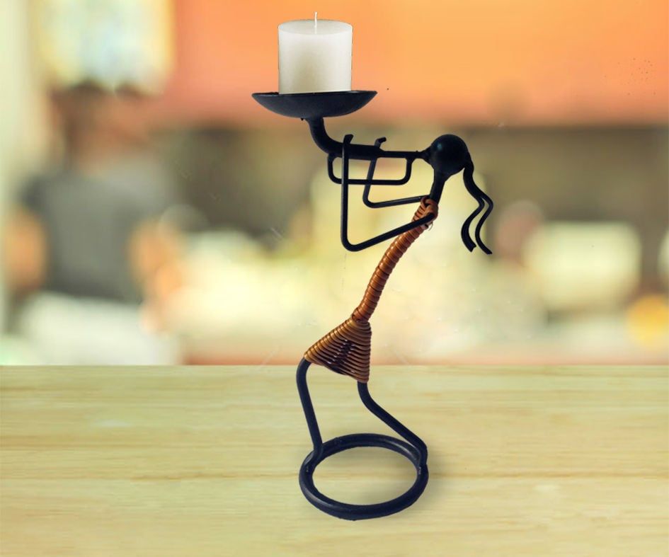 chân nến nghệ thuật sắt mỹ thuật quà tặng văn hóa