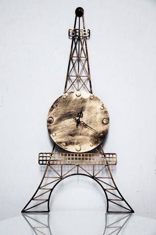 tranh đồng hồ hình tháp eiffel sắt mỹ thuật lãng mạn