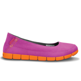  Crocs - Giày Nữ Stretch Sole Flat (Violet/Orange) 
