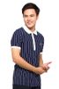  FILA - Áo Thun Thể Thao Nam Có Cổ (Navy sọc Trắng) 