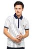  FILA - Áo Thun Thể Thao Nam Có Cổ (Trắng sọc Navy) 