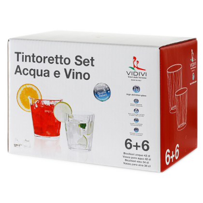  Vidivi - Bộ ly rượu Tintoretto 6 ly 42oz và 6 ly 14.5oz, code 66172M 