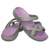  Crocs - Giày xăng đan nữ Meleen Twist Sandal Silver Iris 202497-0R2 (Tím xám) 