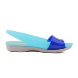  Crocs - Giày xăng đan nữ ColorBlock Flat W Cerulean Blue Pearl White 200032-4CU (Xanh) 