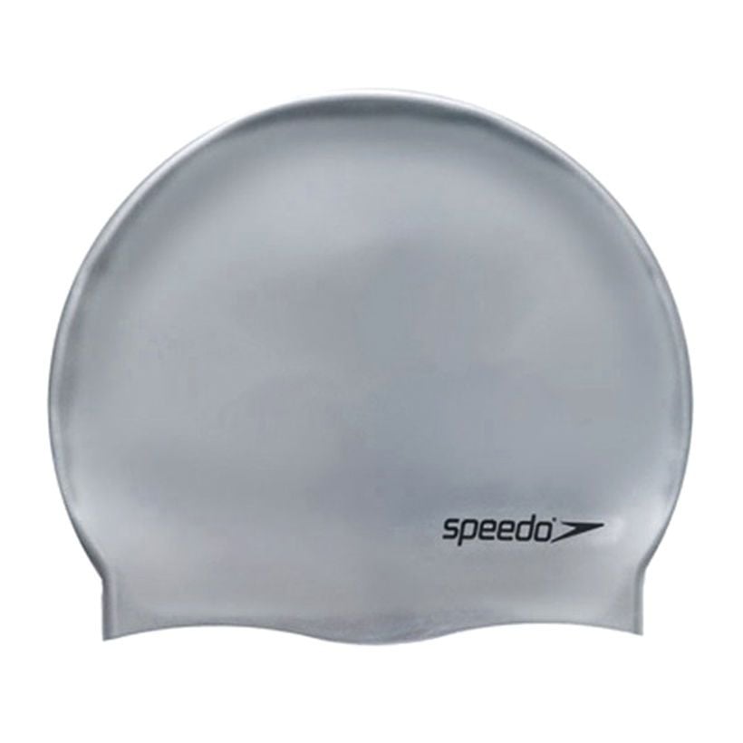 Speedo - Nón Bơi Người Lớn Plain Flat Silicone (Bạc) Chống Thấm Nước 